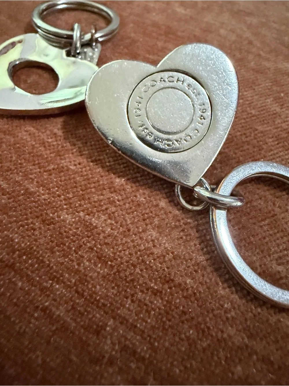 vintage Coach Heart Turnlock Valet Keychain